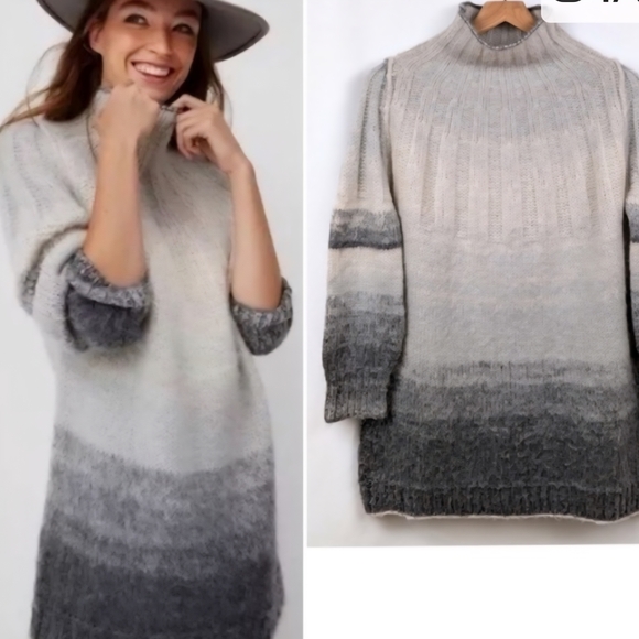 Anthropologie Sweaters - Anthropologie Perri Ombre Wool Blend Oversized Tunic Sweater